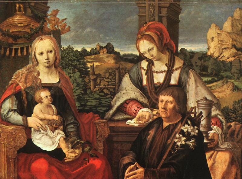 Madonna and Child with Mary Magdalene and a Donor, Lucas van Leyden